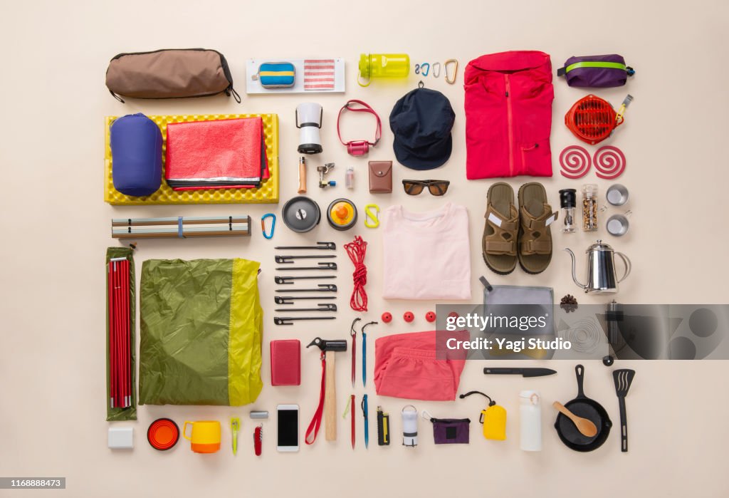 Camping equipment knolling style