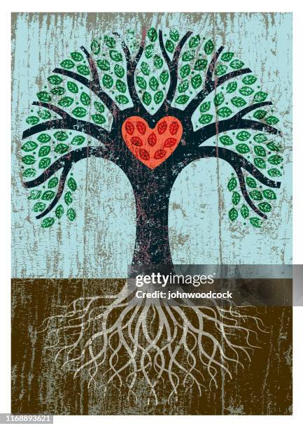 peeling paint tree illustration - root stock illustrations