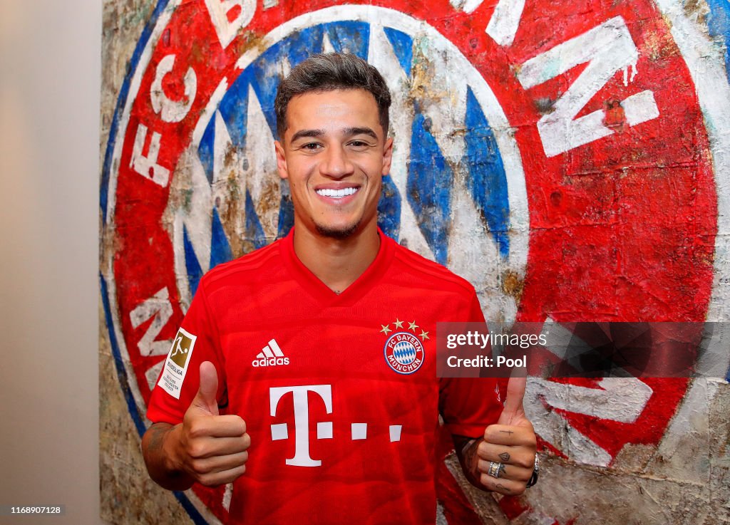 FC Bayern Muenchen Unveils New Signing Philippe Coutinho