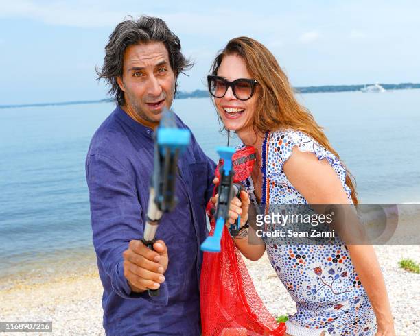 Jacques Azoulay and Paige Boller attend the Nicole Miller Walk N' Rosé Event With Group For The East End on August 18, 2019 in Sag Harbor, New York.