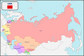Political Map of USSR with Names