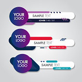 Lower third white and colorful design template modern contemporary. Set of banners bar screen broadcast bar name