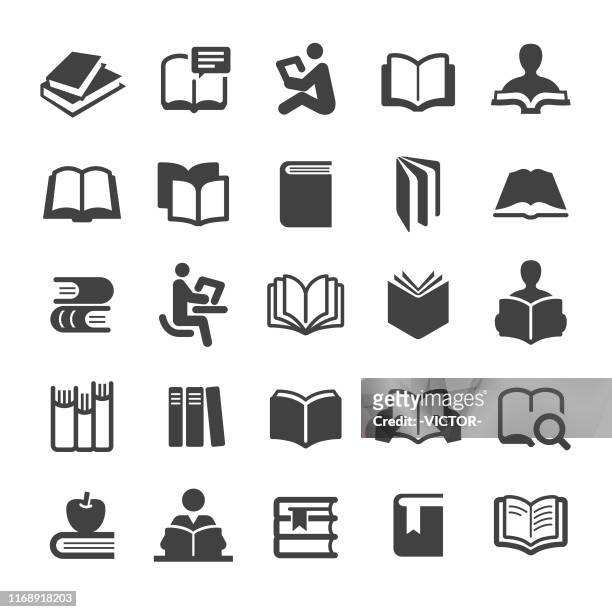 illustrazioni stock, clip art, cartoni animati e icone di tendenza di set di icone libri - serie smart - legge