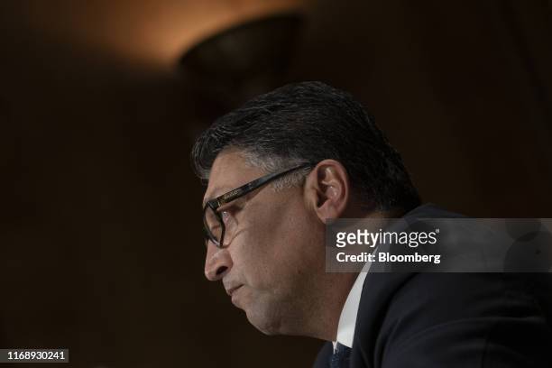 Makan Delrahim, U.S. Assistant attorney general for the antitrust division, listens during a Senate Judiciary Subcommittee hearing in Washington,...