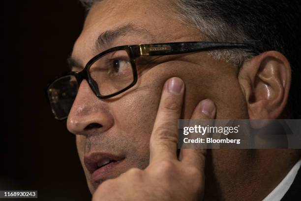 Makan Delrahim, U.S. Assistant attorney general for the antitrust division, listens during a Senate Judiciary Subcommittee hearing in Washington,...