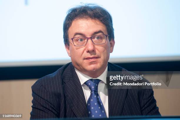The general director of Assolombarda Michele Verna attending the debate: Milano motore dellíItalia, during the event Panorama d'Italia. Milan, Italy....