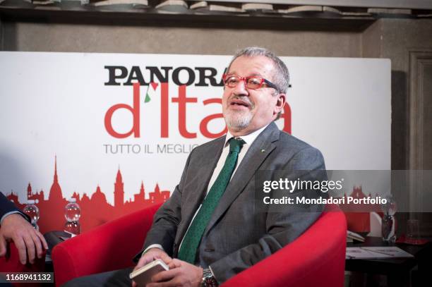 Debate with the President of Regione Lombardia Roberto Maroni during the event Panorama d'Italia. Pavia, Italy. 20th May 2017