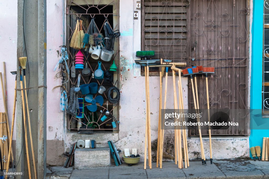 Selling household items in the sidewalk, Santa Clara, Villa Clara, Cuba