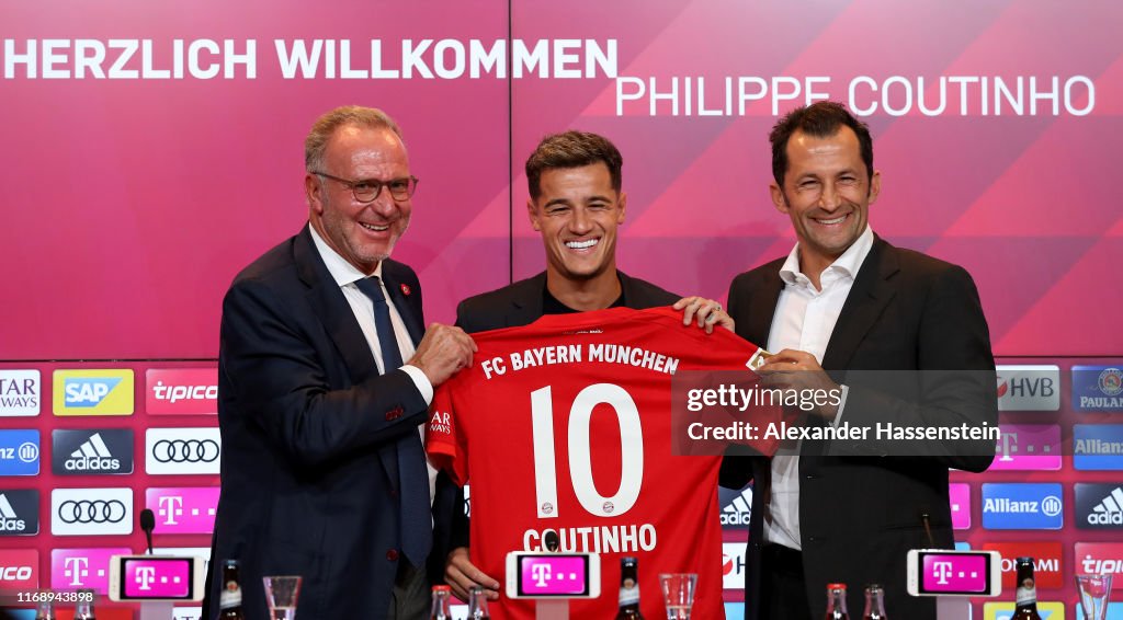 FC Bayern Muenchen Unveils New Signing Philippe Coutinho