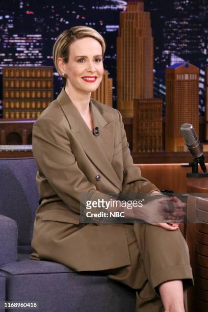 Episode 1120 -- Pictured: Actress Sarah Paulson during an interview on September 17, 2019 --