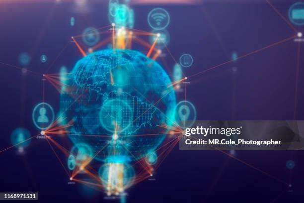 global communications connect technology icon on 3d space,internet of things concept,internet and global connection - all the money in the world stock-fotos und bilder