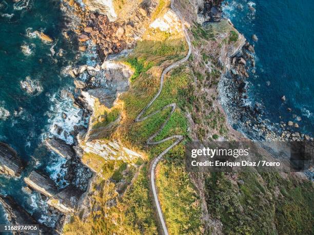 punta socastro from above, galicia, spain - coastal footpath stock pictures, royalty-free photos & images