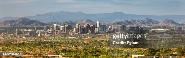 phoenix and scottsdale city panoramic skyline in arizona usa - phoenix arizona stock pictures, royalty-free photos & images