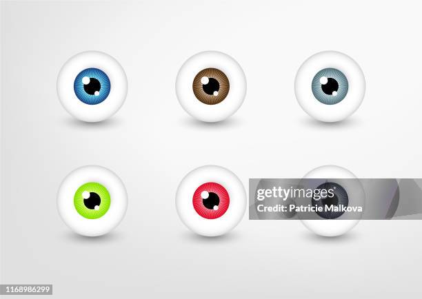 vector eyes collection, colored eye set - iris stock illustrations