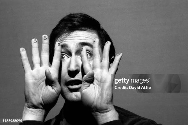 Actor and singer Bob McGrath rehearses for an episode of Sesame Street at Reeves TeleTape Studio in March, 1970 in New York City, New York.