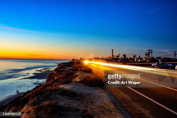 pacific coast highway in carlsbad - carlsbad kalifornien stock-fotos und bilder