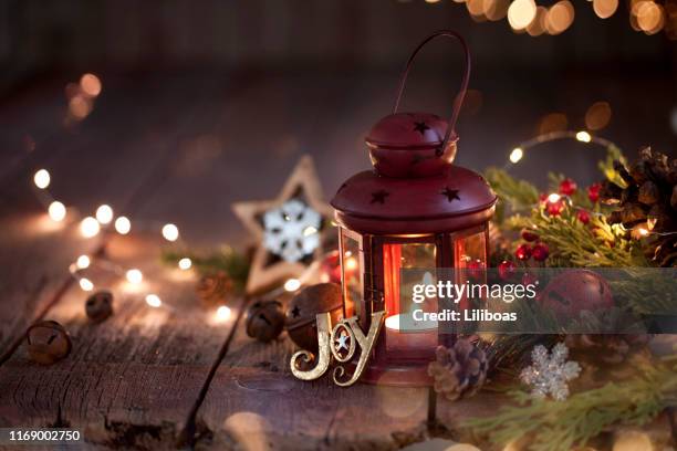 christmas lantern - votive candle stock pictures, royalty-free photos & images