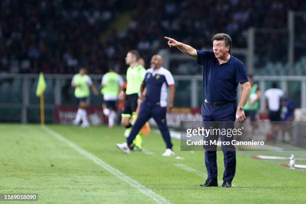 Walter Mazzarri, head coach of Torino FC, gestures during the the Serie A match between Torino Fc and Us Lecce. US Lecce wins 2-1 over Torino Fc.