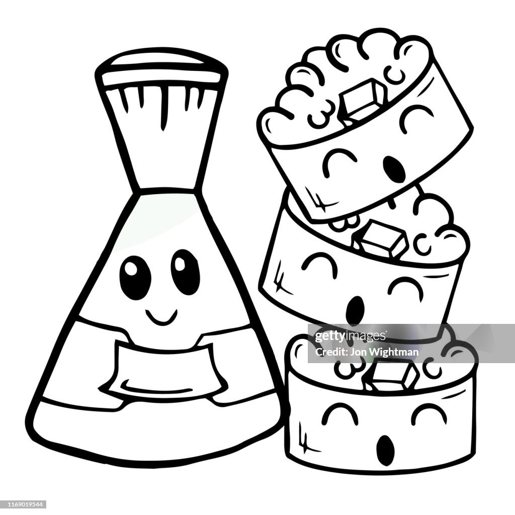 Cute Sushi Kawaii - Sauce soja et Sushi Rolls