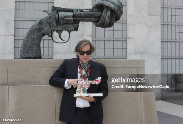 Actor Val Kilmer visits the United Nations headquarters in New York City, New York to promote the 17 Sustainable Development Goals initiative, July...