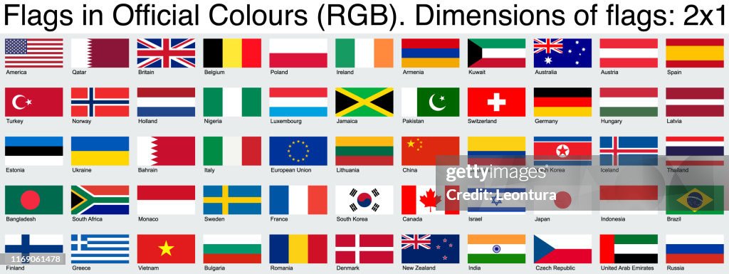 Flags, Using the Official RGB Colors, Ratio 2x1