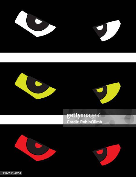 glaring eyes icons - cruel stock illustrations