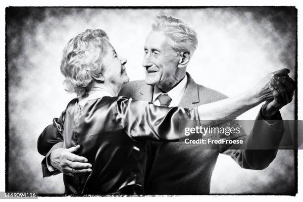 vintage - senior couple dancing - older couple ballroom dancing stock pictures, royalty-free photos & images