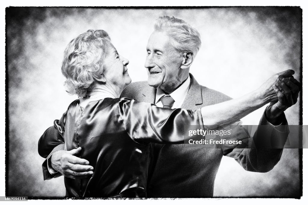 Vintage - senior couple dancing