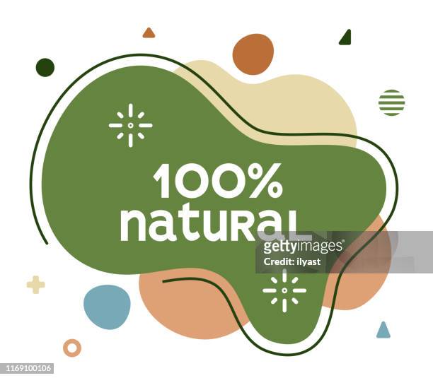 100% natural social media advertisement banner - retail environment stock illustrations
