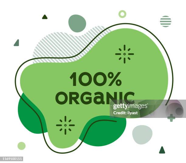 100% organic abstract web banner illustration - comparing prices stock illustrations