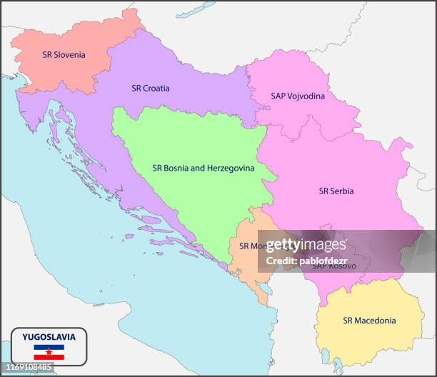 Political Map Of Yugoslavia With Names High Res Vector Graphic Getty Political Map Of Yugoslavia With Names 