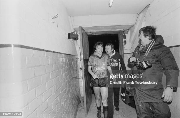 Plymouth Argyle vs Derby County match, FA Cup Quarter-final replay, UK, 14th March 1984.