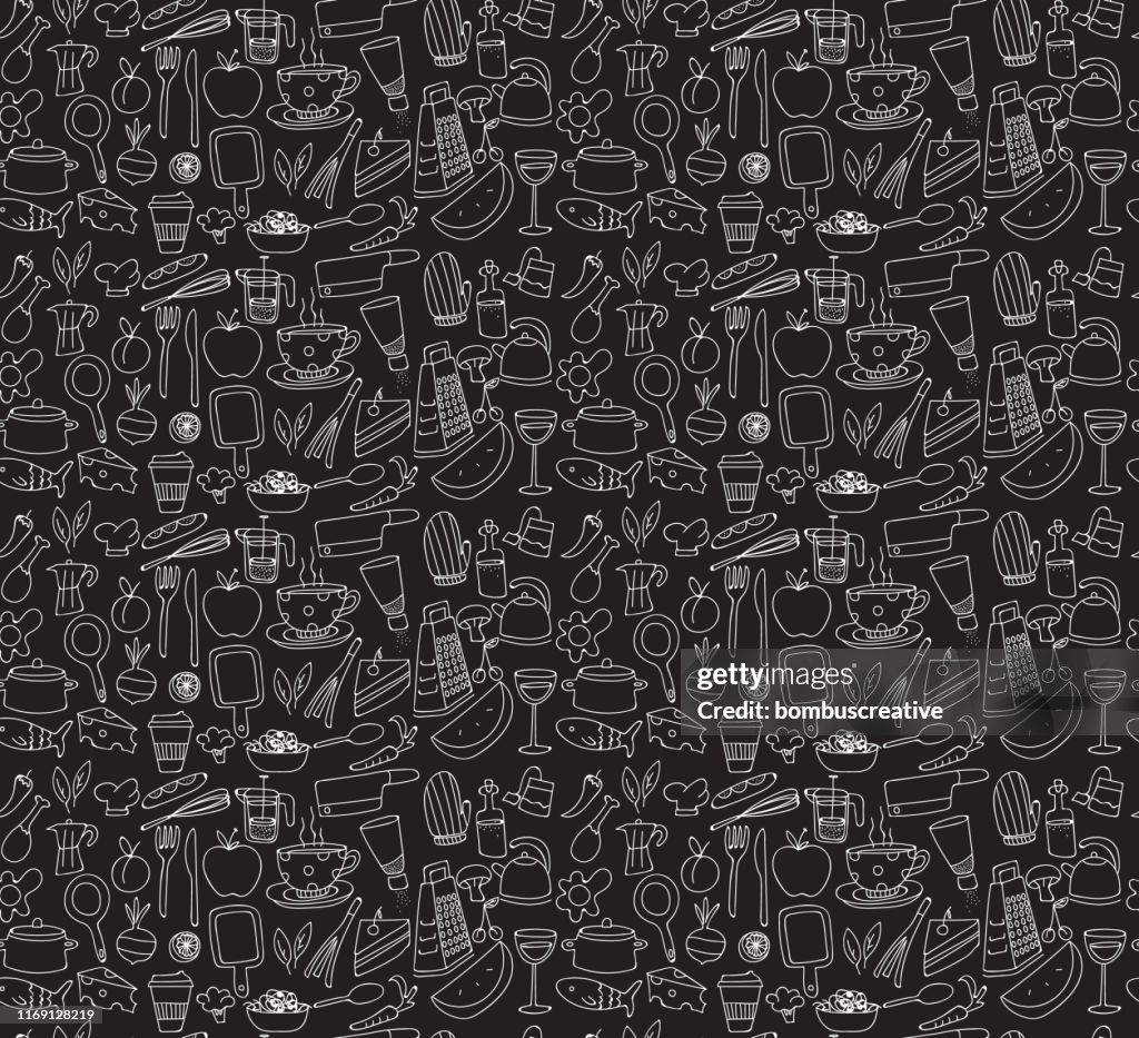 Food Quadrangle Pattern Kitchen And Food Pattern High-Res Vector Graphic - Getty Images