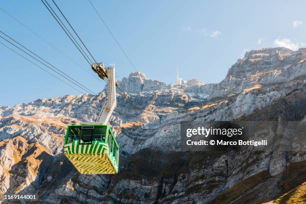 cable car to mount santis , switzerland - appenzell stock-fotos und bilder