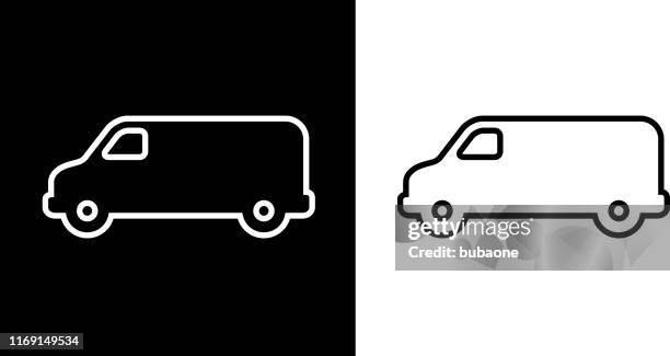 delivery van side view icon - moving van stock illustrations