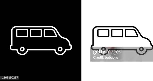 minivan side view icon - van white background stock illustrations