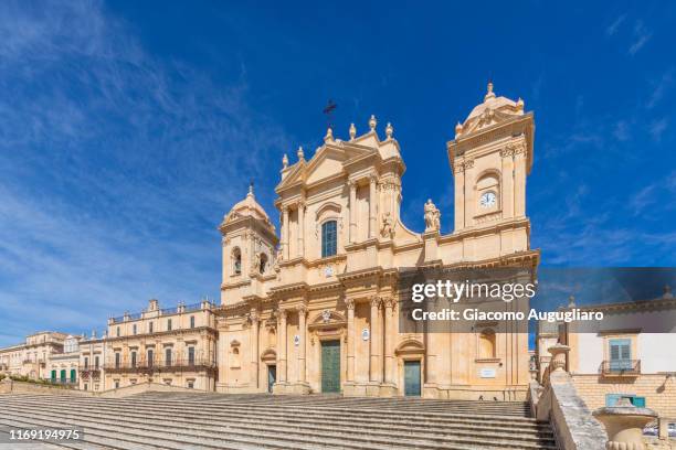 st nicholas cathedral, noto, siracusa province, sicily, italy, europe. - barocco foto e immagini stock