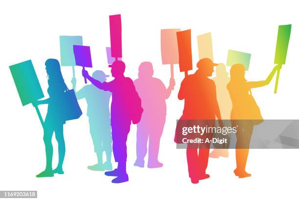 stockillustraties, clipart, cartoons en iconen met waar zijn de jobs rainbow - hundreds of gitanjali gems workers protest over uncertainty of employment