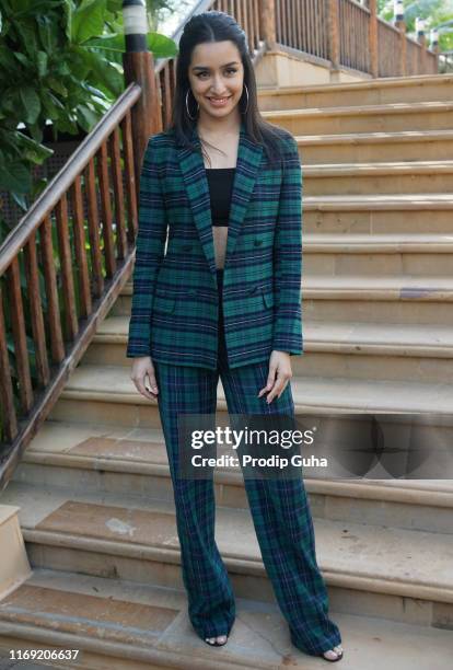 Indian actor Shraddha Kapoor attends the media interview for film Promotion "Saaho" on August 20, 2019 in Mumbai, India.