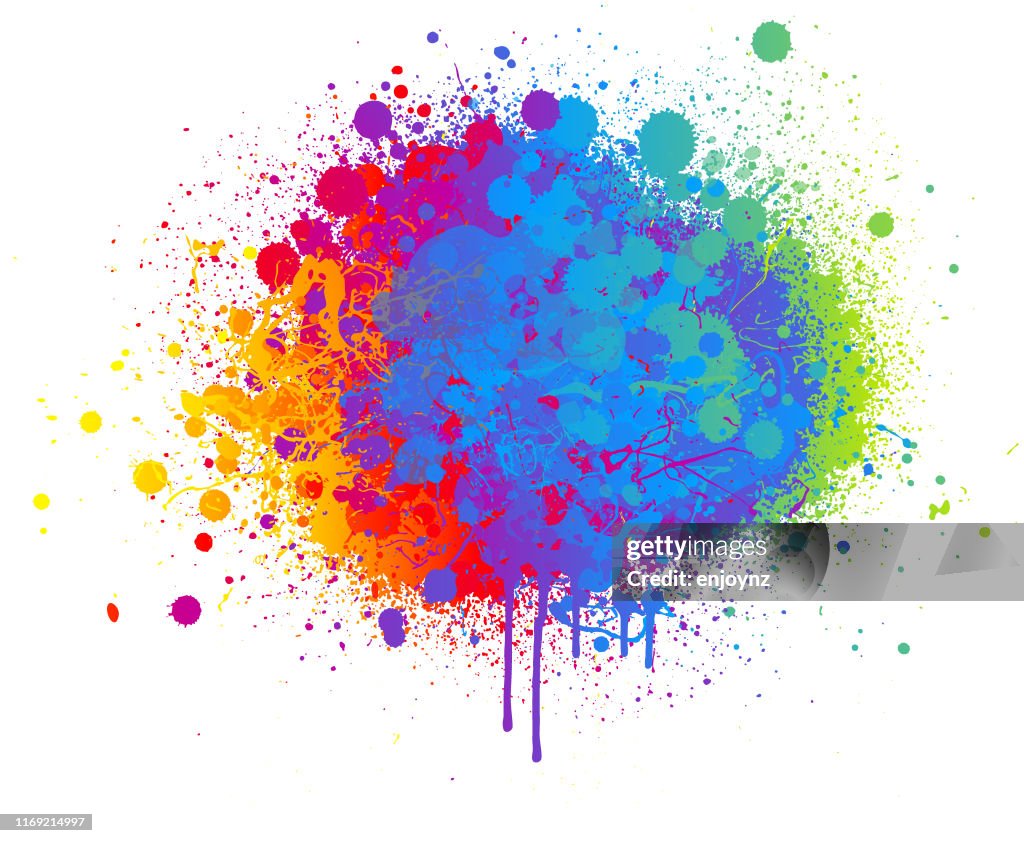 Salpicadura de pintura arco iris