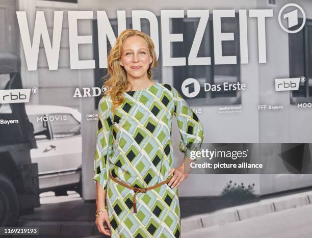 September 2019, Berlin: Actress Petra Schmidt-Schaller comes to the premiere performance of the historical agent thriller "Wendezeit" . Photo:...