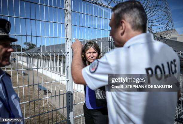 President of the Laws Commision at the French National Assembly Yael Braun-Pivet visits the 'Centre de Retention Administrative' , a migrant...