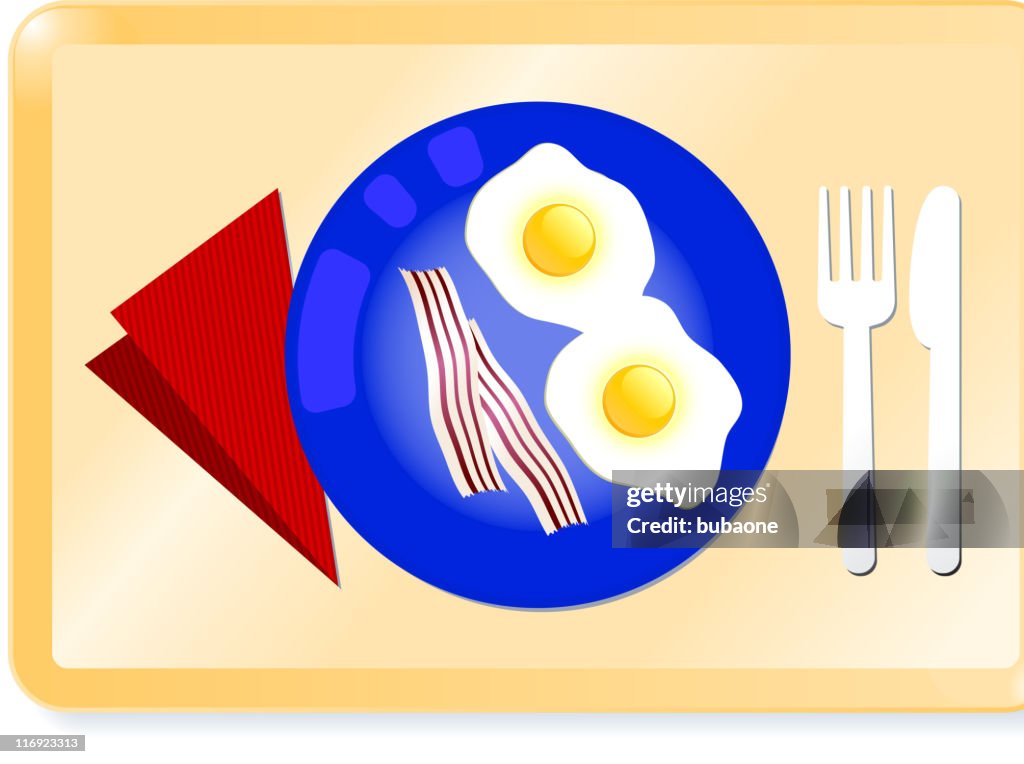 Eggs and bacon breakfast on a tray