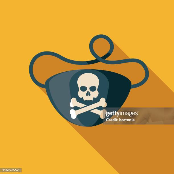 pirate eyepatch icon - one eyed stock illustrations