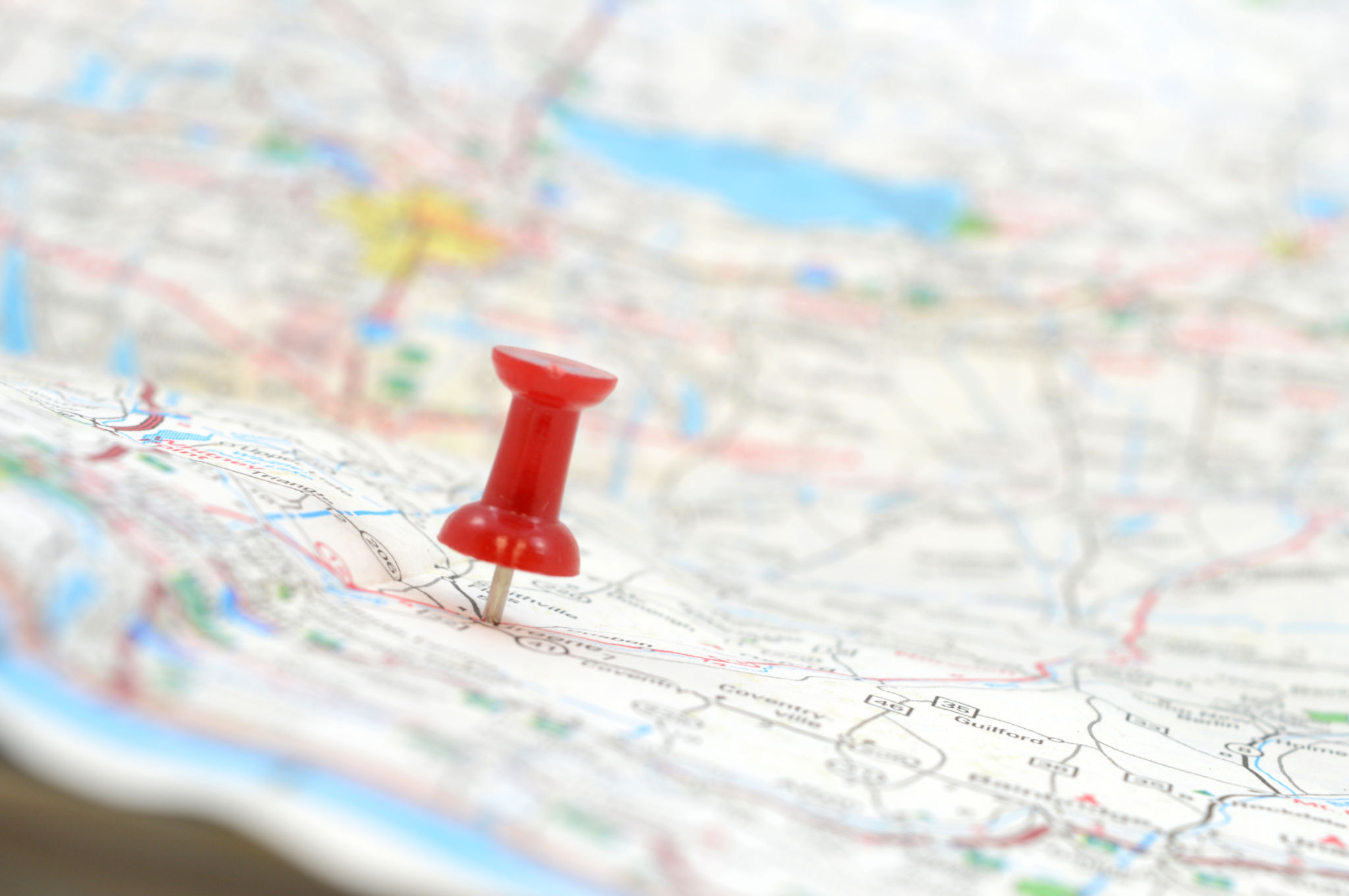 map with pins