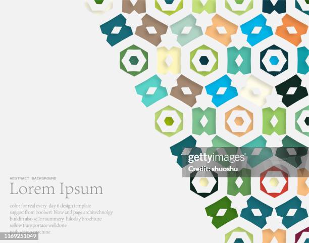 abstract papercutting style floral pattern background - hollow stock illustrations