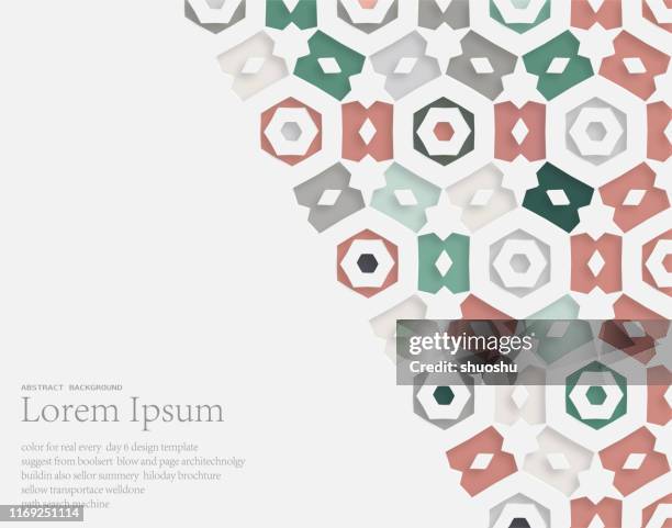 abstract papercutting style floral pattern background - hollow stock illustrations