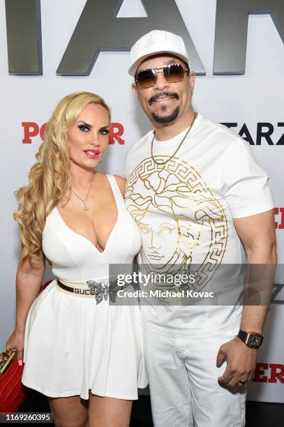 Ice T and Coco Austin at STARZ Madison Square Garden "Power" Season 6 Red Carpet Premiere, Concert, and Party on August 20, 2019 in New York City.