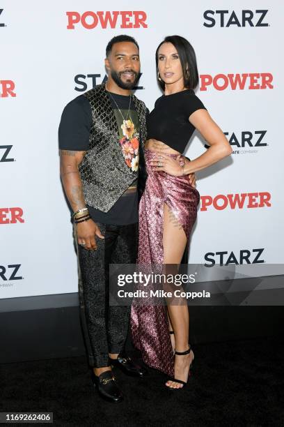 Omari Hardwick and Jennifer Pfautch attend the "Power" Final Season World Premiere at The Hulu Theater at Madison Square Garden on August 20, 2019 in...