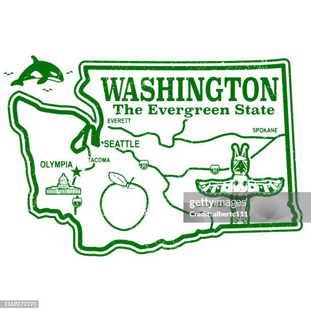 washington state retro stempel - olympia washington state stock-grafiken, -clipart, -cartoons und -symbole